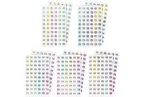 LAUMOI 10 Sheets 1 to 300 Reflective Laser Number Stickers Consecutive Self Adhesive 2/5 Inch Small Round Number Stickers Waterproof for Inventory Storage Organizing DIY Craft Marking Nail Polish Numbering