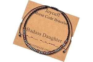 JoycuFF Inspirational Morse Code Bracelets for Women Girl Funny Jewelry Birthday Chritmas Gifts for Mother Aunt Daughter Sister Best Friend Bead Wrap Bracelets