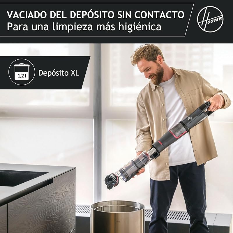 Aspiradora Escoba Sin Cable Potente con Corner Genie™ para Limpiar Todos los rincones, Cepillo Anti-Enredos, Luces LED [HFX]