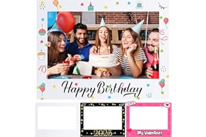 Beeveer 32 x 24 Inch Photo Booth Selfie Frame Prop Booth for Birthday Event Parties Large Blank DIY Cutout Props for Funny Decoration Christmas, Holiday Supplies
