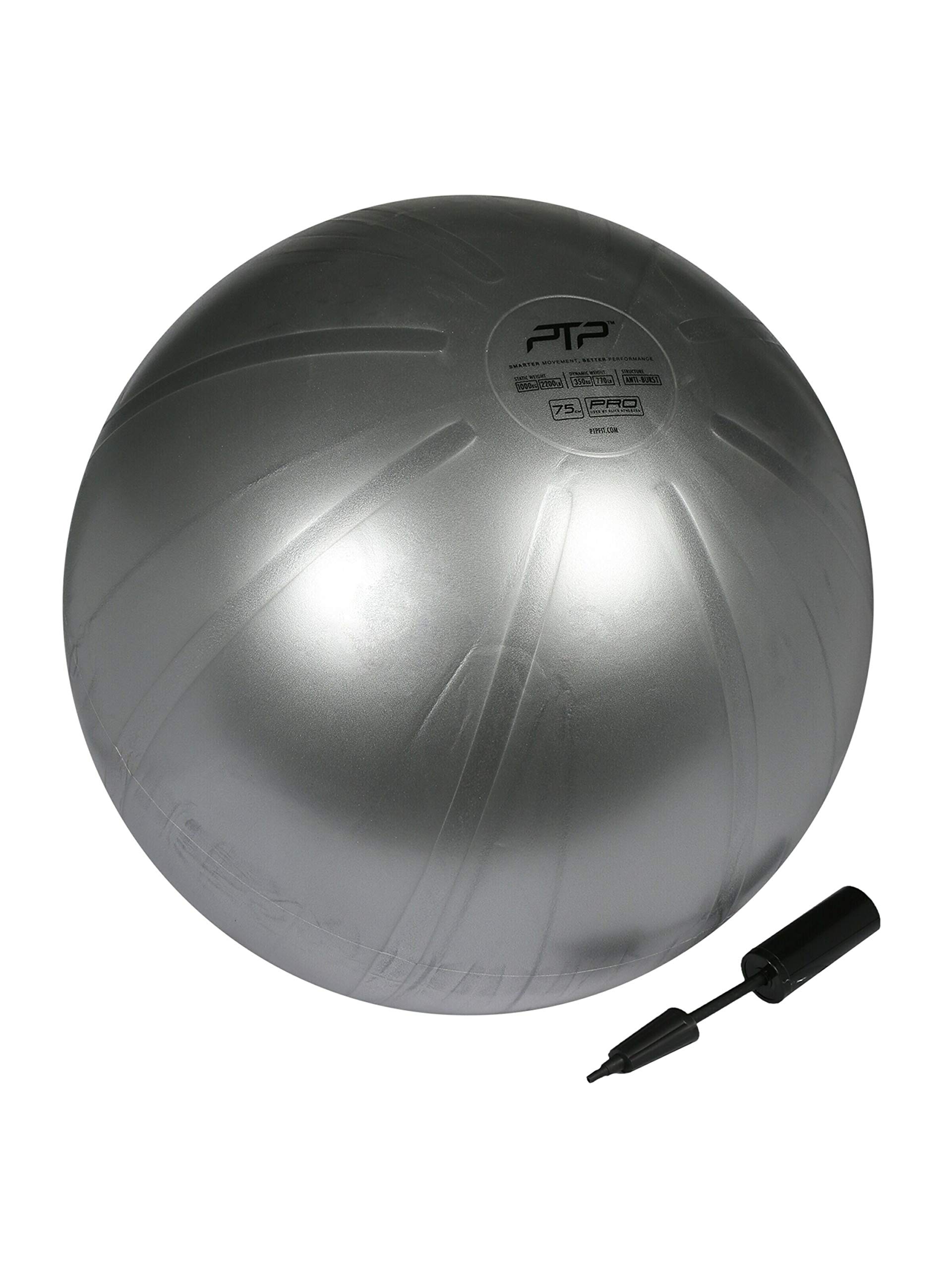 PTP Unisex - Adult core ball with pump, Steel grey, 75 cm
