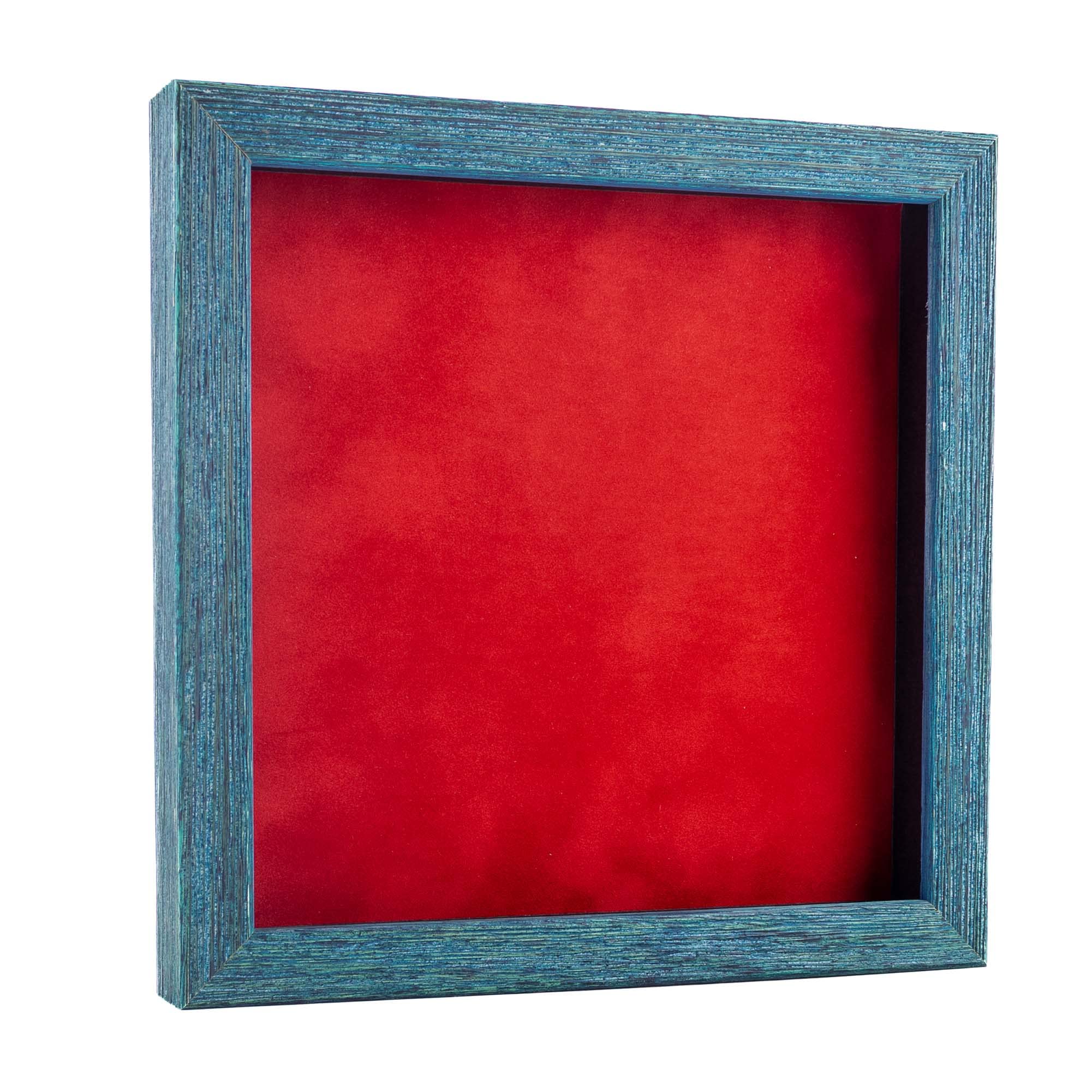 4x4 Inch Shadow Box Frame Blue Wood | with a