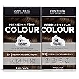 John Frieda Precision Foam Colour, Medium Natural Brown 5N, Full-coverage Hair Color Kit, Anti-Fade Gray Coverage, Deep Color Saturation Hair Dye, Pack of 2