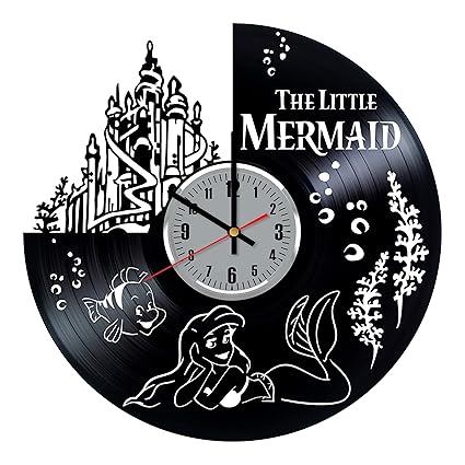 Amazon Com The Little Mermaid Disney Vinyl Clock Art Handmade