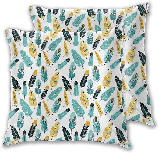 WINCAN 2 Stück Deko-Kissenbezug 60x60cm,Handgezeichnete Retro-Motive