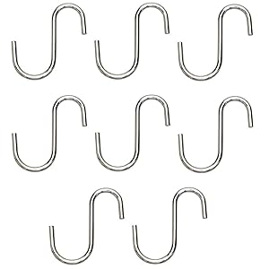 Klaxon Stainless Steel S-Hook Set (Silver, Pack of 8)