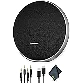 Harman Kardon Onyx Studio 9 Portable Stereo Bluetooth Speaker (HKOS9BLKJN) Bundle Including: 2X Aux Cable, Power Supply, Type-C Cable, Fiber Cloth