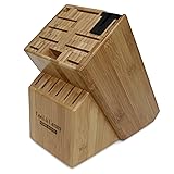 16 Slot Bamboo Universal Knife Block With Knife