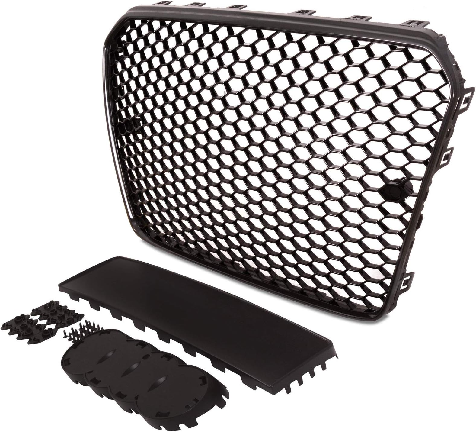RS5 Style Badgeless Debadged Race Sport Black Grill Grille