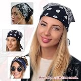 Vinuwu 12 Pack Bandana 22x22 Inch Vintage Paisley Head Scarf Nylon view 5