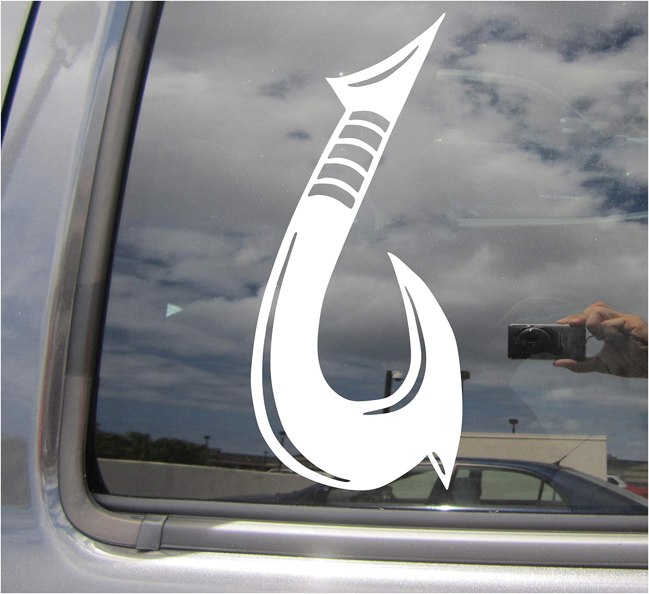 Hawaiian Polynesian Fish Hook Makau - Tropical Hawaii Florida Island Beach - Cars Trucks Moped Auto Laptop Vinyl Decal Window Wall Sticker 05017