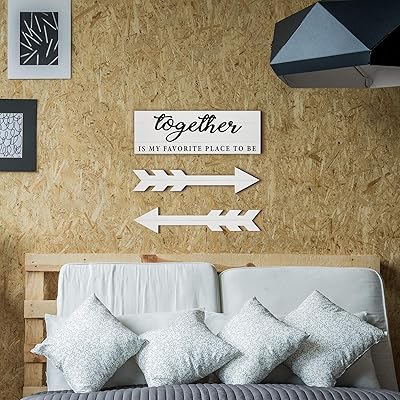 Buy 3 Pieces Together Wooden Wall Decor Rustic Wood Sign Farmhouse Wall Printed Sign Wooden Arrow Wall Decors For Living Room Bedroom Kitchen Nursery Office Wedding White Online In Indonesia B08tmj3266