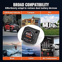 VEVOR Dual Battery Isolator Kit, 12V 140Amp, Manual