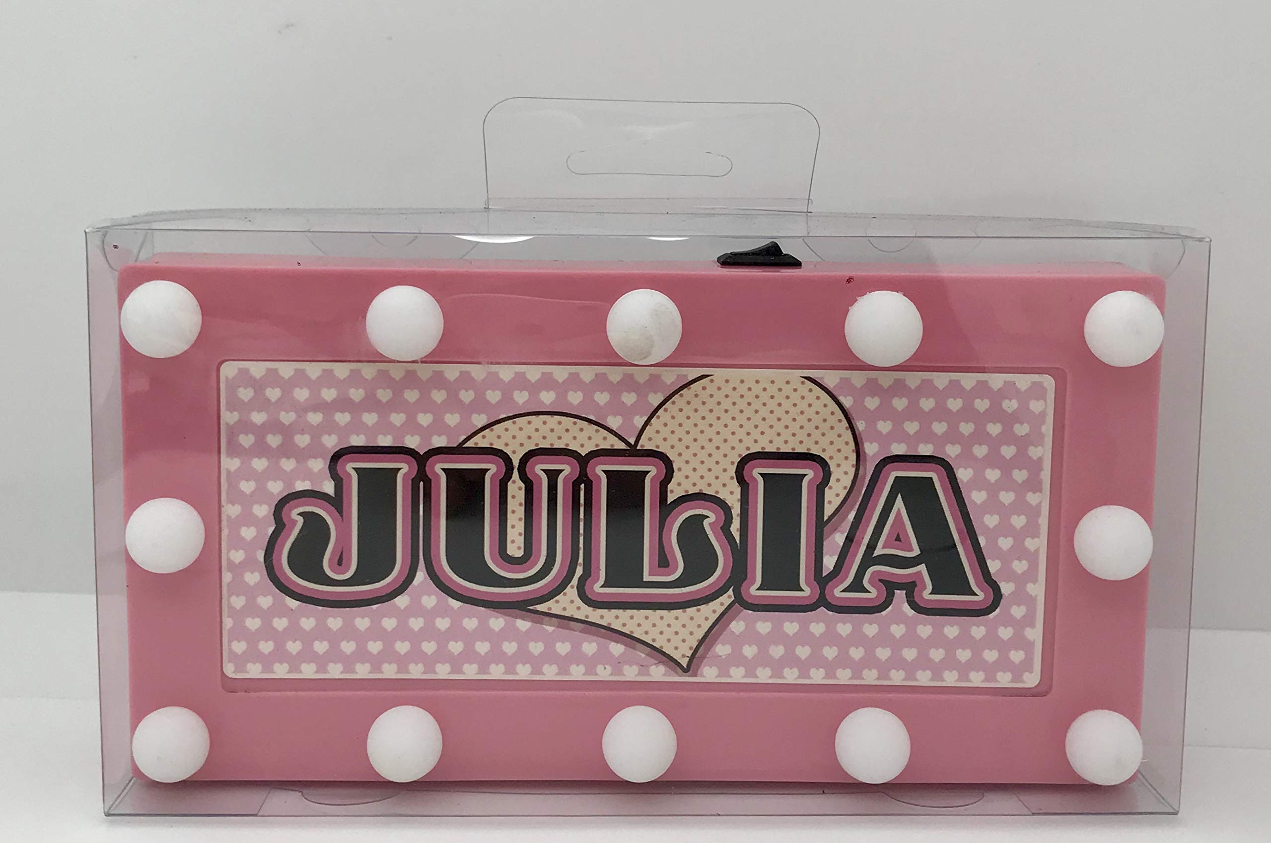 JULIA Childrens LED Personalised Name In Lights room Sign