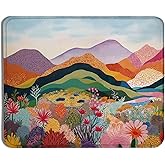XUNLURY Abstract Boho Colorful Mountain Floral Mouse Pad, Modern Nature Mountain Flowers Mousepads for Wireless Mouse Computers Laptop Desk Accessories, Boho Office Supplies, 9.5x7.9 Inch