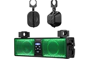 KEMIMOTO 2.1CH UTV Sound Bar System 17 Inch ATV Soundbar with RGB Lights BT5.3 IP66 Waterproof, Audio Roof Subwoofer SXS Spea