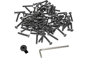 iexcell 100 Pcs M3 x 20mm Thread Pitch 0.5 mm Alloy Steel 12.9 Grade Hex Socket Flat Head Cap Screws Bolts Kit, Black Oxide Finish