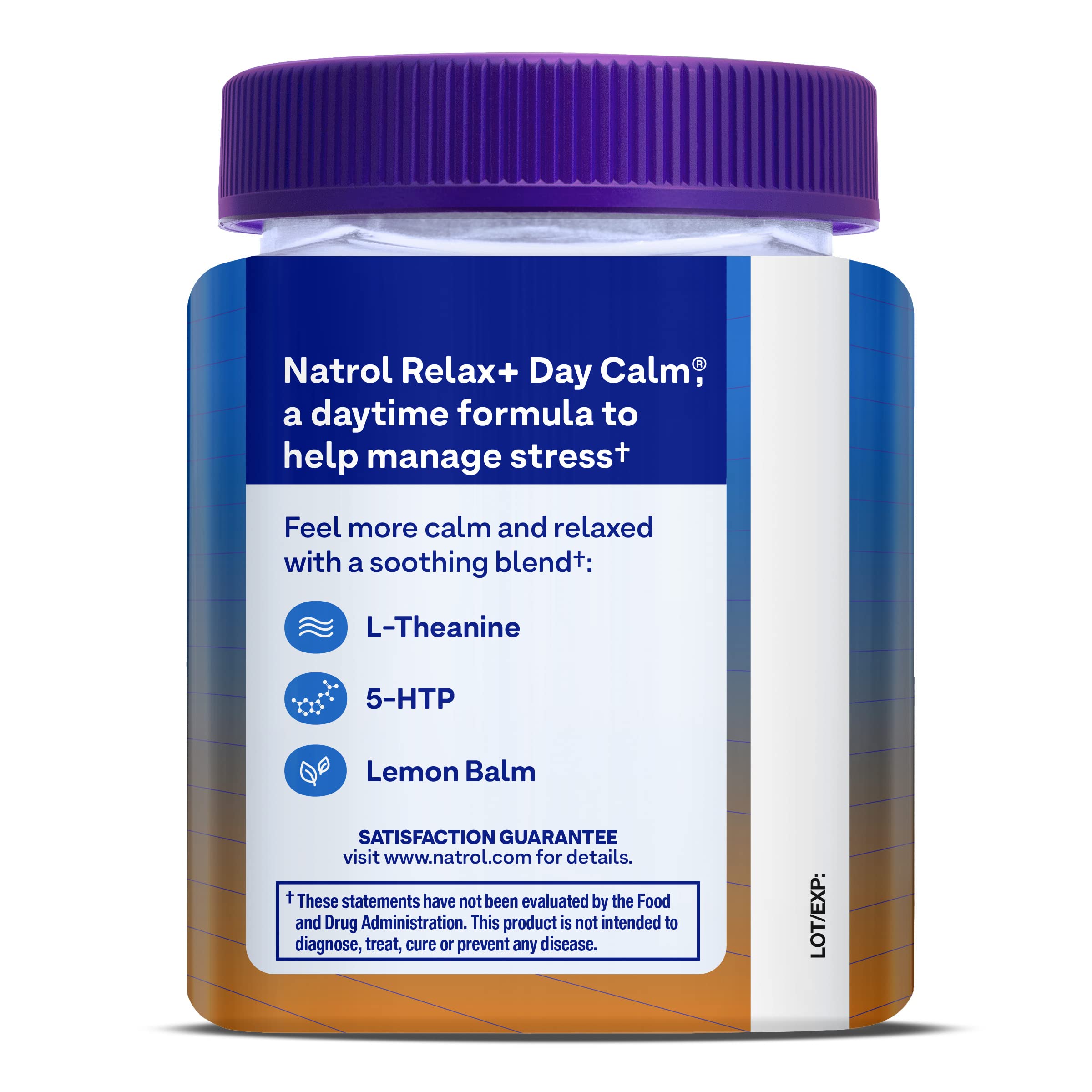 Natrol Mood+ Stress Relax+ Day Calm Gummies for Occasional Stress, Tropical Fruit Punch, 60 Count, 60 Day Supply