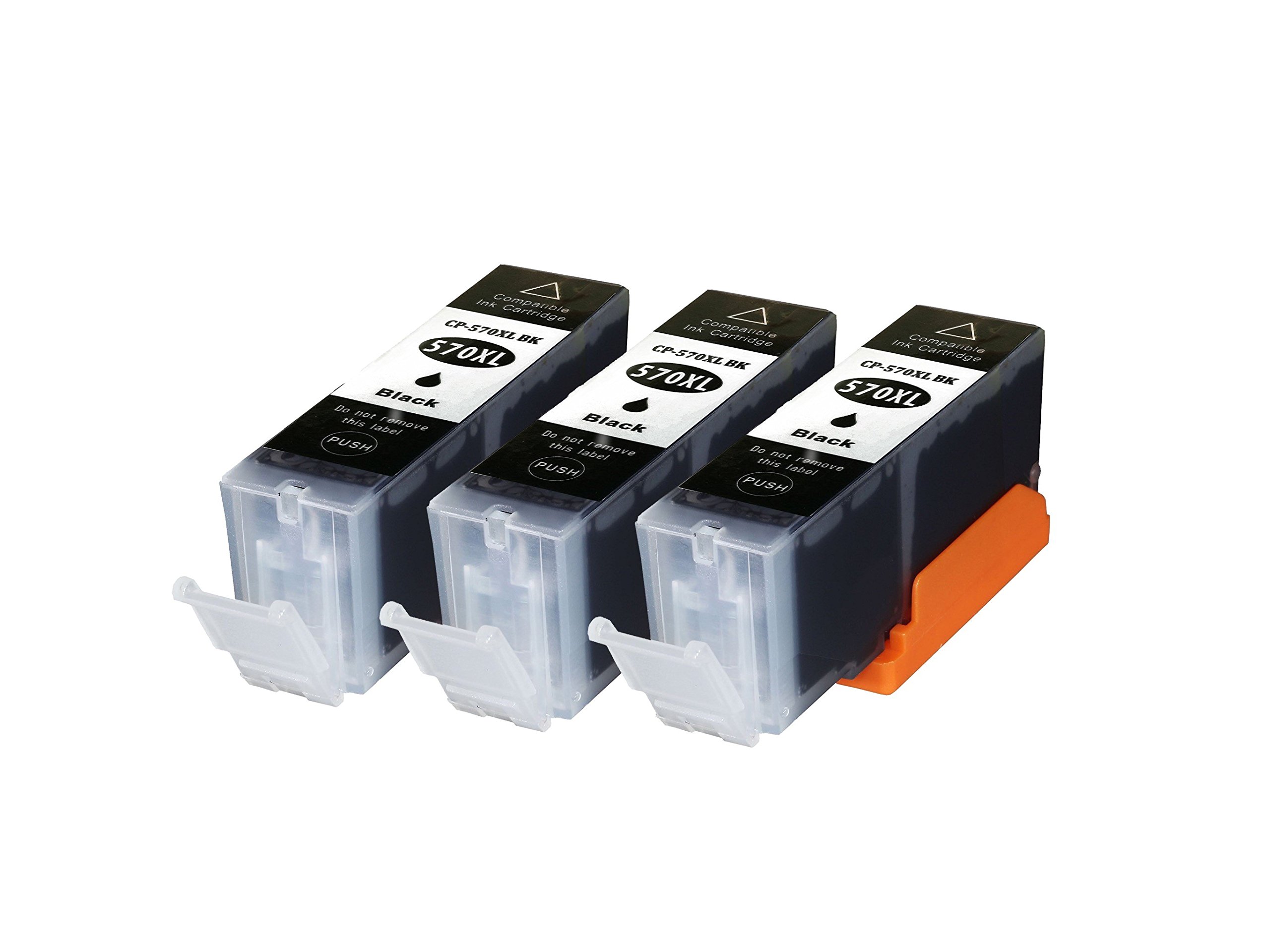 3 Ink Cartridges compatible with Canon PGI-570 PGBK Black for Pixma MG5750 MG5751 MG6850 MG7750 TS5050 TS5055 TS6050 TS8050 TS9050 TS9055 plus more (see product page)