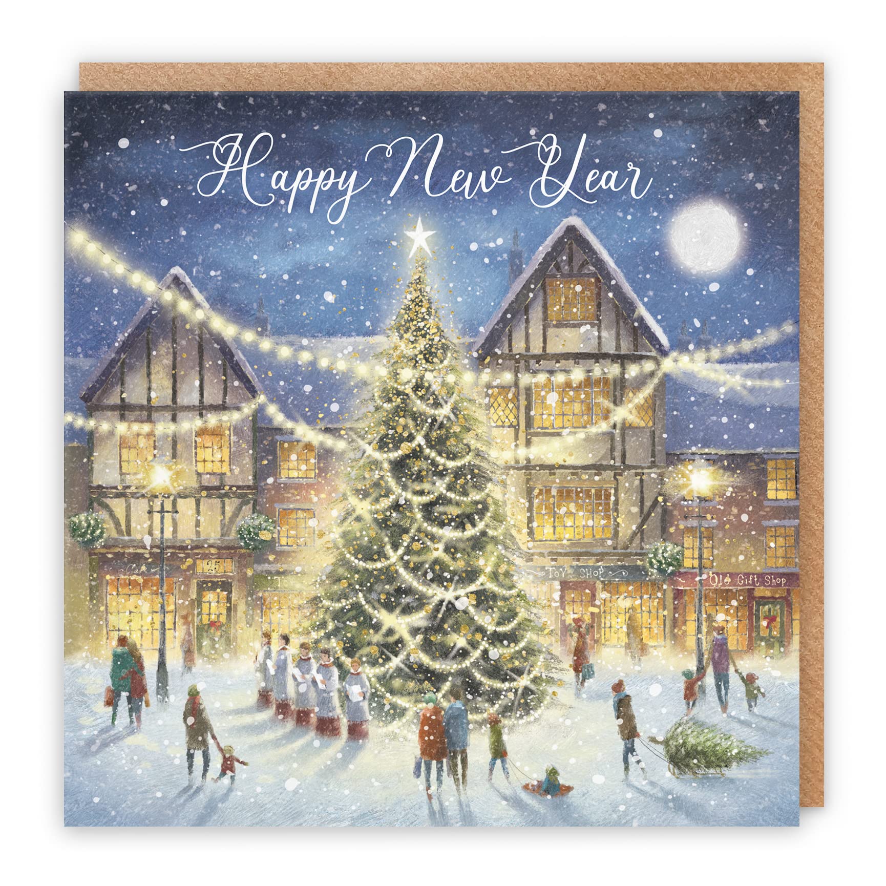 Hunts England - Happy New Year Card - 'Christmas Eve' - Happy New Year - Milo's Gallery Collection - For Men, Women, Family, Friends, etc.