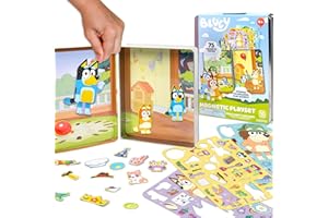 HORIZON GROUP USA Bluey Magnetic Playset, Magnet Activity Toys, Great Birthday Parties, at-Home Activities, or Screen-Free Fun, Perfect Travel or Road Trip, Hours of Fun for Kids Ages 3,4,5,6,Multicolor,Medium,214618