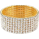 Zealmer Sparkle Multicolor Rhinestone Stackable Stretch Bracelets for Women