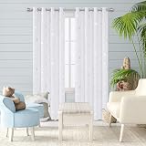 Deconovo Silver Grey Eyelet Thermal Blackout Curtains 52x54 Inch Pair