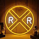Vveikea Railroad Crossing Neon Sign Traffic Signs Dimmable Retro Train Decor Led Sign Rail Road Neon Light Sign for Wall, Bar, Garage, Man Cave (11.2" X 11.2")