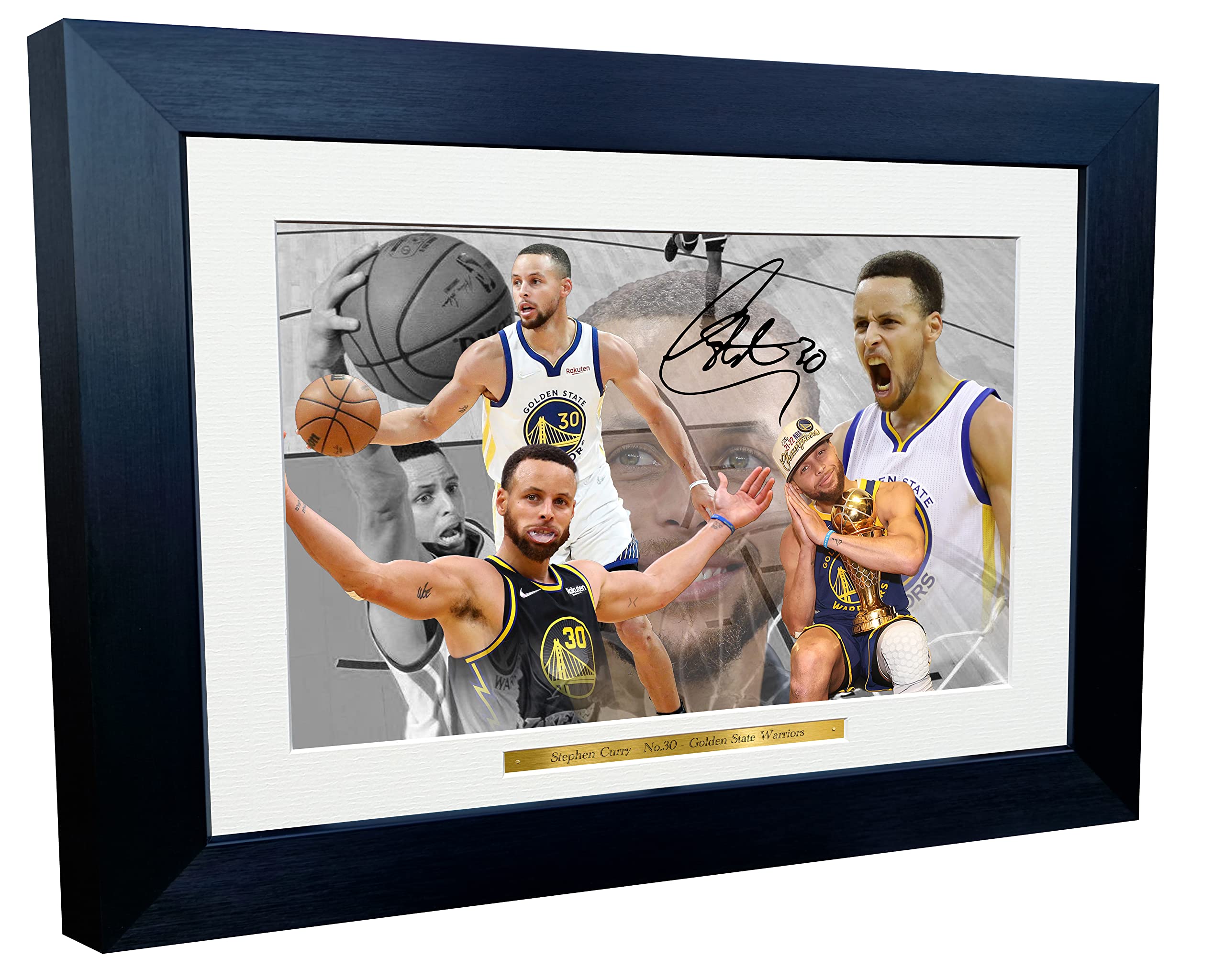 12x8 A4 Stephen Steph Curry Golden State Warriors Celebration Tribute Autographed Signed Photo Photograph Picture Frame Basketball Poster Gift
