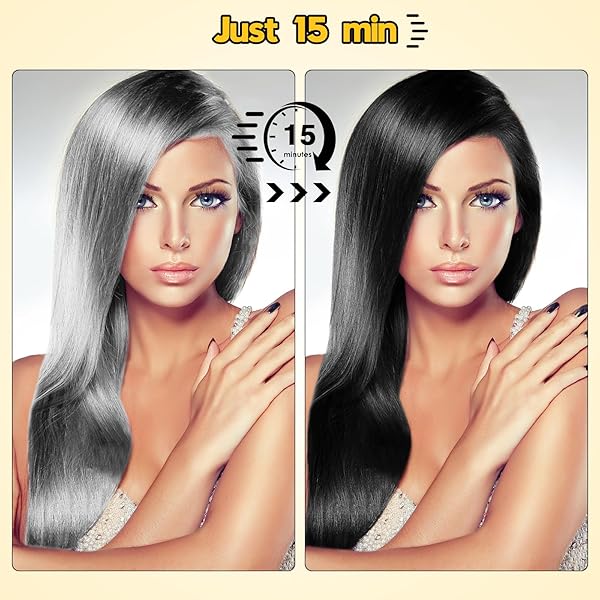 URRZNP 3 IN 1 HAIR DYE SHAMPOO FOR GRAY HAIR, HERBAL INGREDIENTS NATURAL SHAMPOO DYE FOR WOMEN & MEN (BLACK)