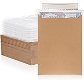 MotiMind 50 Pcs Comic Book Mailers Ship Envelopes Box 8.27 x 11.42 Inches with Bubble Protector, Flat Rigid Brown Kraft Paper Mailers with Self Adhesive Seal for Shipping Photos, Magazines