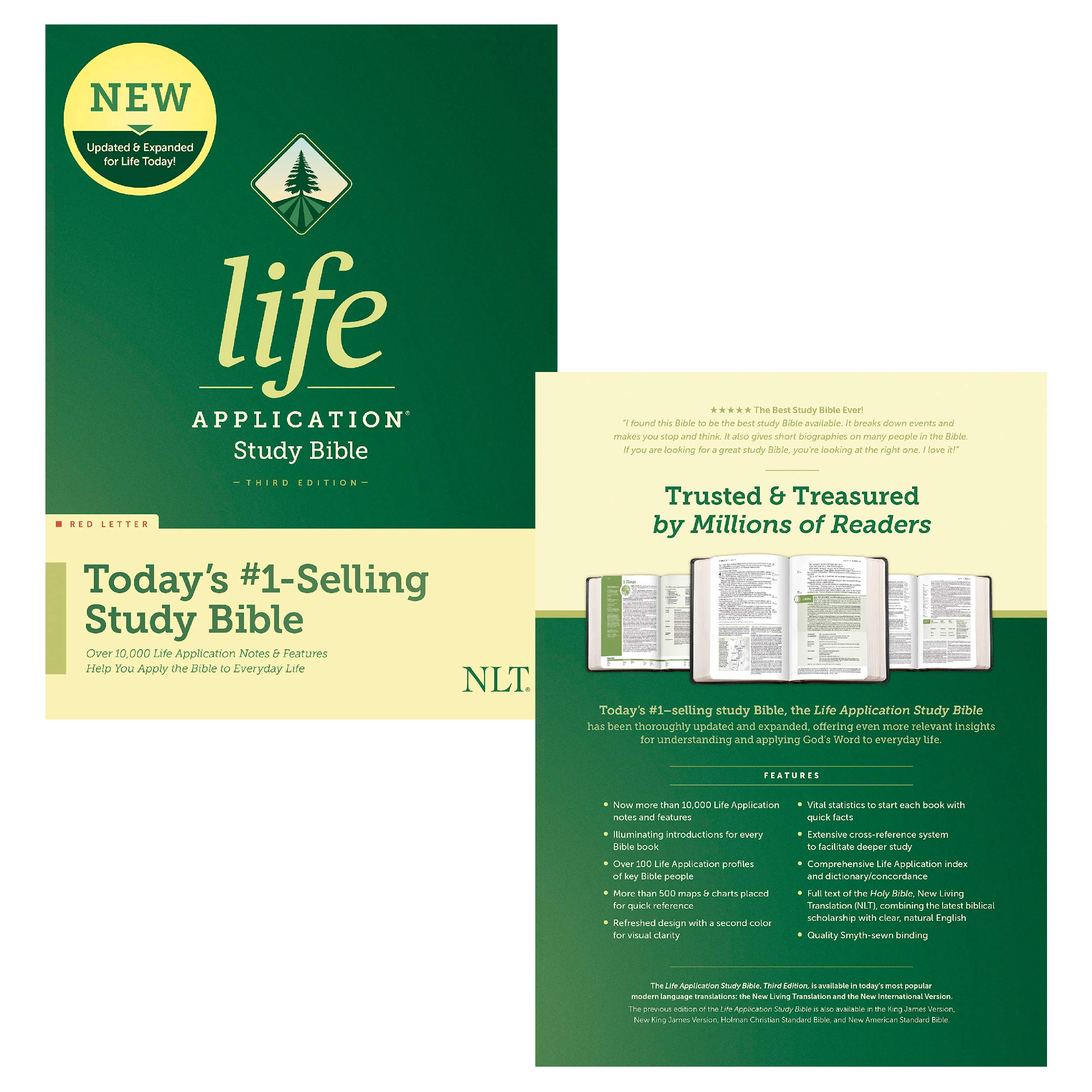 NLT Life Application Study Bible, Third Edition (Red Letter, Hardcover) Tyndale NLT Bible with Updated Notes and Features, Full Text New Living Translation