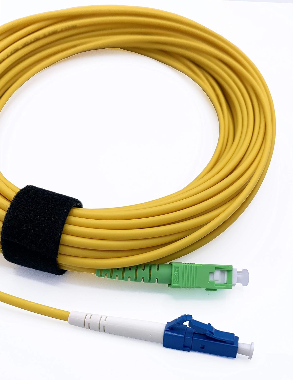Elfcam Fiber Optic Cable SC/APC to LC/UPC Simplex Singlemode 9/125μm LSZH, 10M, white