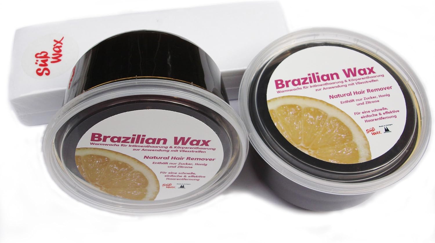 1200g Süß Wax Brazilian Wax with 100 Waxing Strips. All Natural Hair