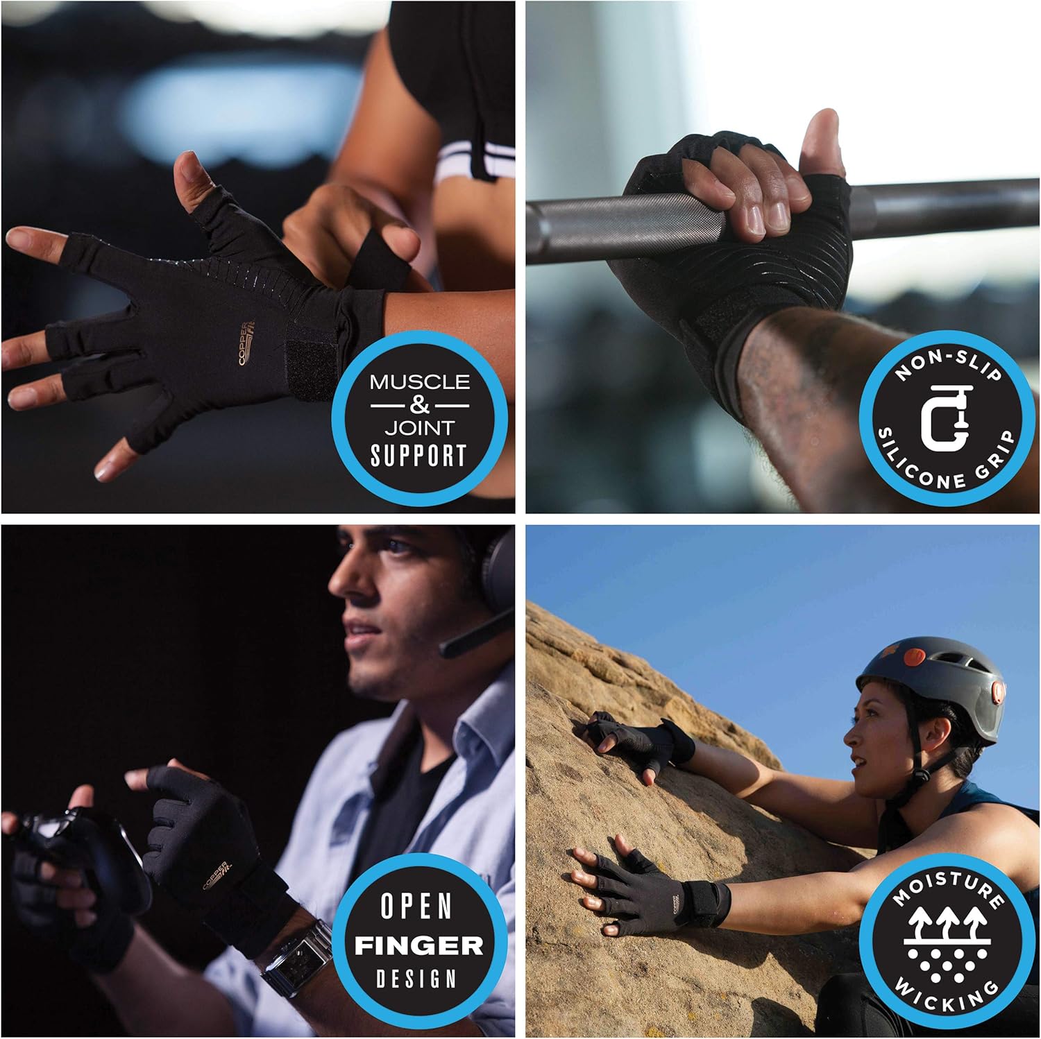 Copper Fit Standard Hand Relief, black, Large/X-Large (Pack of 1): Health & Personal Care