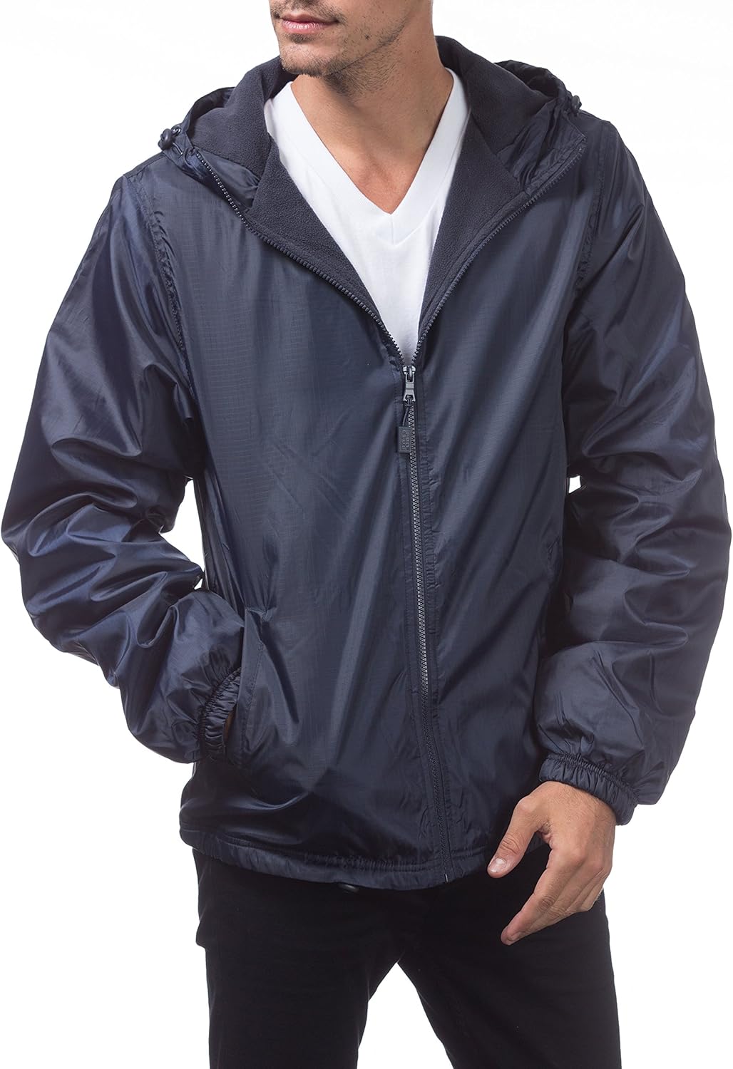 Pro Club Fleece Lined Windbreaker Jacket at  Men’s Clothing store