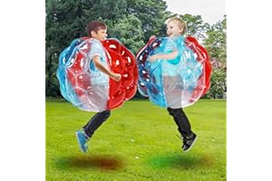 SUNSHINEMALL 2 PC Sumo Balls for Adult, Inflatable Body Ball Sumo Balls Bopper Toys, Heavy Duty PVC Vinyl Kids Adults Physical Outdoor Active Play (24 INCH Red Pure Blue)
