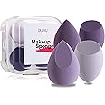 Makeup Sponge DUAIU 4 Pack Beauty Blender Foundation Sponges Set 4 Color Latex Free Blender Beauty Makeup Sponges with 1 Sponge Holder Case (Morandi Purple)
