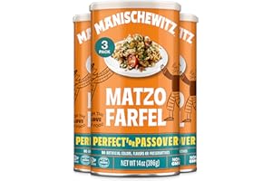 Manischewitz Matzo Farfel, 14oz (3 Pack) Resealable Canister, Sodium Free, No Artificial Colors or Flavors, Non GMO, Kosher For Passover & Year Round