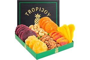 TROPIJOY Dried Fruit Basket Gift - 7 Tropical Flavors New Years Gifts | 12.5oz Soft Dried Fruit Gift Basket | Fruit & Nut Gifts - Dry Fruits Gift Box| Fruit Baskets for Delivery Food Gifts New Year Gift Basket