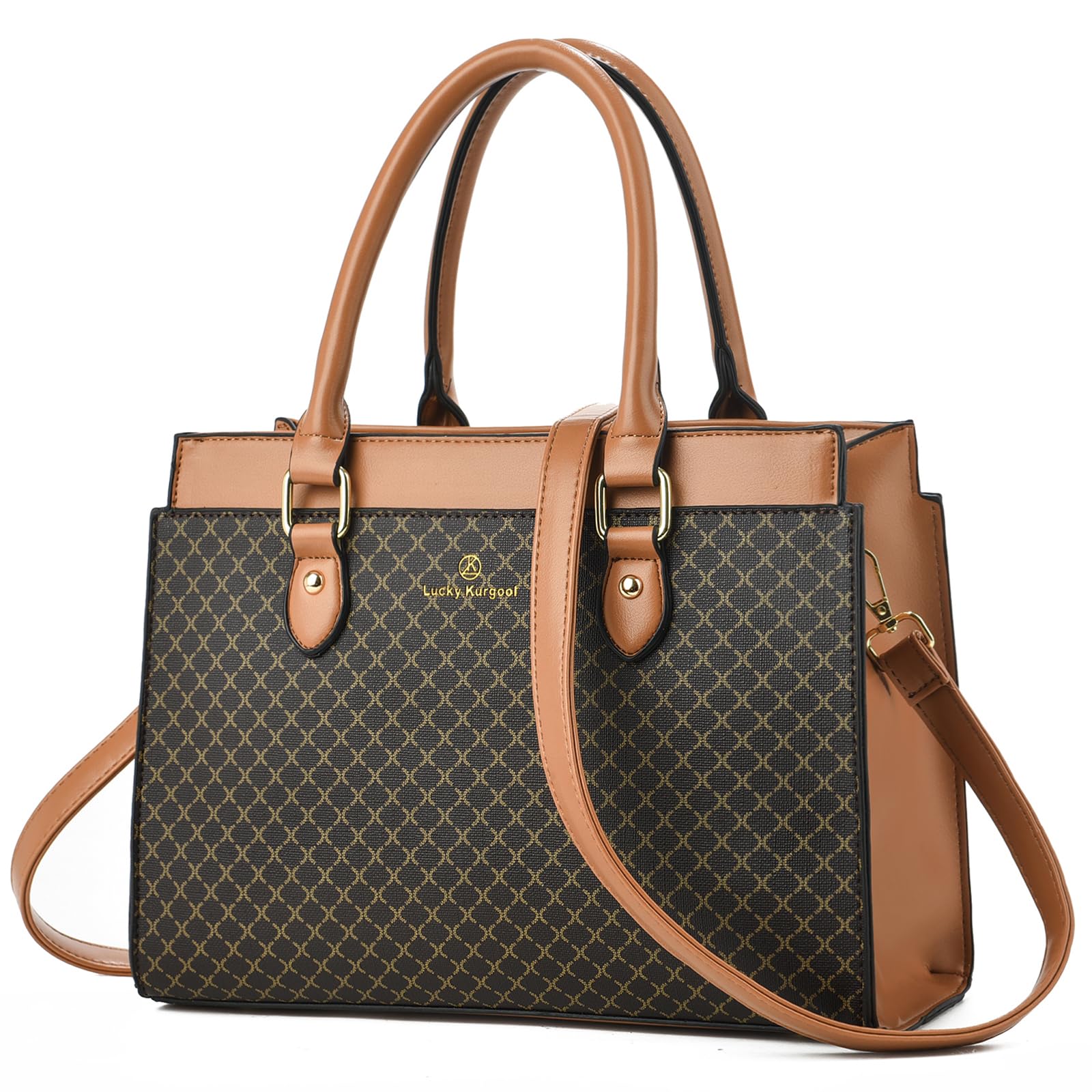 KURGOOL Handbags Purses for Women, Trendy Leather Dual-tone Tote Purse, Designer Handbag Shoulder Bag Top Handle Satchel Bags