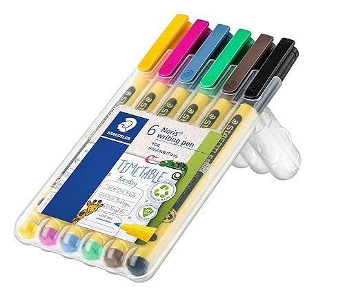 STAEDTLER Noris - Handwriting Pen - 6 Assorted Colours - Pack of 6, 307 SB6