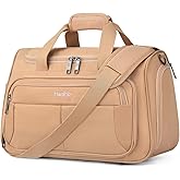 HanTrip Carry on Duffel Bag Foldable Duffle Bags for Travel, Under Seat Personal Item Bags for Airplanes, Weekender Overnight Mens Travel Tote Bag for Women Small Softside Carry on Luggage (Pink)