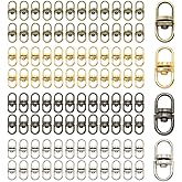 100 Pieces Swivel Key Ring Keychain Connectors, Double Ended Swivel Lanyards Key Ring Connectors for Keychain DIY Crafts
