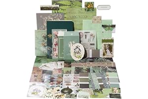 YagCu Scrapbook Kit for Beginners, Aesthetic Junk Journal Supplies, Scrapbooking and Journaling Materials, Bullet Journals Stationery, Planner DIY Arts Craft, Women Adults