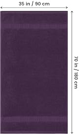 Utopia Towels Premium Jumbo Bath Sheet 90x180 cm 2 Pack Plum view 2