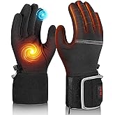 Heated Gloves Liners for Women Men, 7.4V 2200mAH Rechargeable Winter Gloves Liners, Thin Heated Work Gloves for Skiing Hunting Fishing Camping Hand Warmers (XS&S)