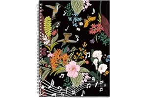MAXCURY Blank Sheet Music Composition Manuscript Staff Paper Art Music Notebook Black 100 Pages 26x19cm (Flora)
