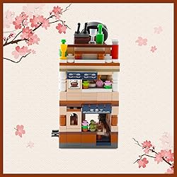 AXSDXA Japanese Street View Ramen Shop, 412PCS Mini