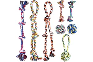 Aitmexcn Dog Rope Toys for Large and Medium Aggressive Chewers, 8 Pack Heavy Duty Dog Rope Toy for Large, Dental Cleaning Chew Toys, Tug Toy for Boredom, 100% Cotton Indestructible Pet Toy